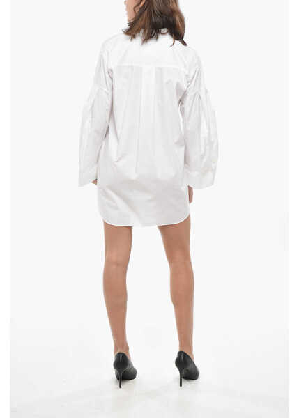 Rochii scurte Sacai Popeline Shirt Dress With Flared Sleeves White Femei (BM 19328708) 2