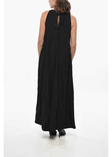 Rochii lungi TOTME Cut-Out Detailed T-Strap Maxi Dress Black Femei (BM 19328714) 2