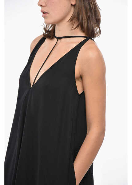 Rochii lungi TOTME Cut-Out Detailed T-Strap Maxi Dress Black Femei (BM 19328714) 3