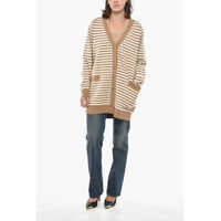 Cardigane Max Mara Dama - Cardigane Max Mara Awning Striped Tenore Cardigan Beige Femei (BM 19328720) - B-mall.ro