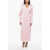ROTATE Birger Christensen Satin Wrap Dress With Balloon Sleeves Pink