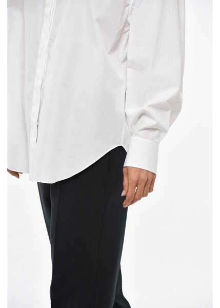 Camasi casual Alexander McQueen Popeline Shirt With Draped Collar White Femei (BM 19328735) 2