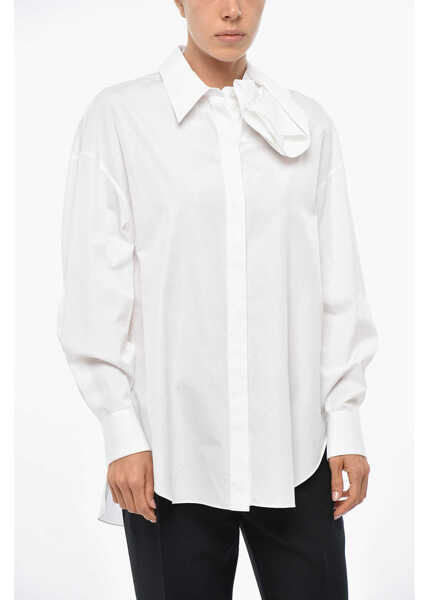 Camasi casual Alexander McQueen Popeline Shirt With Draped Collar White Femei (BM 19328735) 1