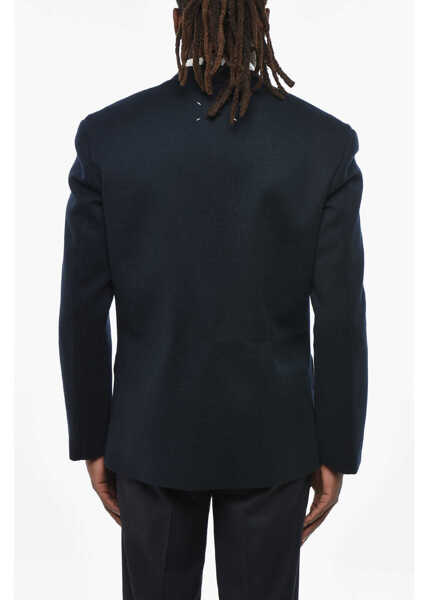 Sacouri Maison Margiela Mm1 Mm10 3 Pockets Wool Blend Blazer With Patch Pockets Blue Barbati (BM 19328825) 2