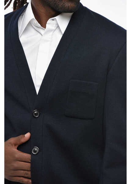 Sacouri Maison Margiela Mm1 Mm10 3 Pockets Wool Blend Blazer With Patch Pockets Blue Barbati (BM 19328825) 3