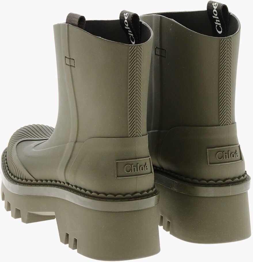 Botine Chloe Rubber Solid Color Booties With Chunky Sole 6Cm Green Femei (BM 19328831) 2