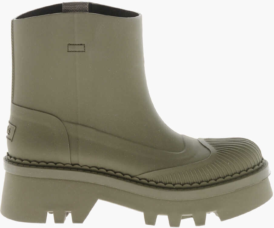 Botine Chloe Rubber Solid Color Booties With Chunky Sole 6Cm Green Femei (BM 19328831) 3