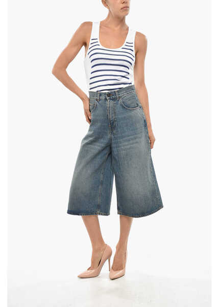 Blugi drepti HAIKURE Cropped Belle Jeans With Logo Button 33Cm Blue Femei (BM 19328834) 4