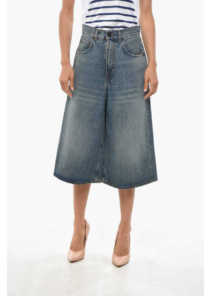 Blugi drepti HAIKURE Cropped Belle Jeans With Logo Button 33Cm Blue Femei (BM 19328834) 1