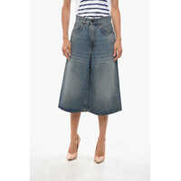 Blugi drepti Cropped Belle Jeans With Logo Button 33Cm Femei