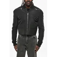 Bomber jacket Solid Color Bomber Jacket With Leather Detail Barbati