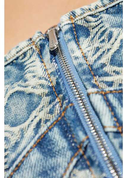 Bluze AMIRI Front Zipped Denim Corset Top Light Blue Femei (BM 19328843) 5