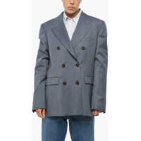 Sacouri Double-Breasted Diva Virgin Wool Blazer Femei