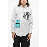 Camasi de blugi Jeans Andy Warhol Printed Metallic Effect Denim Shirt Femei