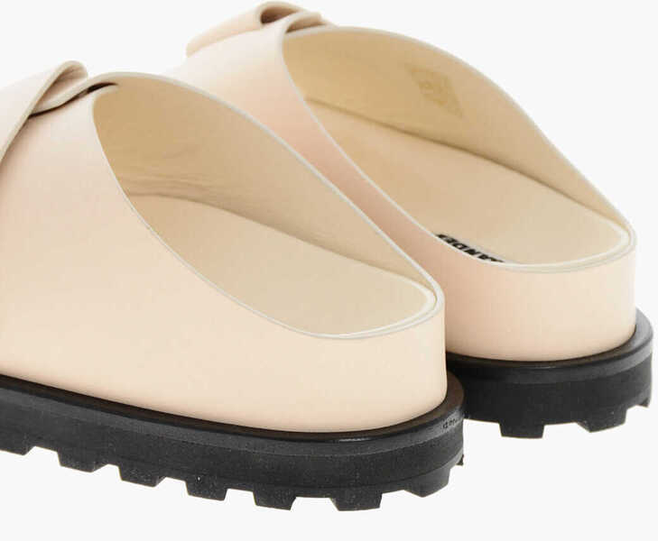 Sandale fara toc Jil Sander Leather Slides With Strap Closure Beige Femei (BM 19328858) 2
