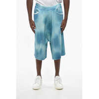 Pantaloni scurti Spray Effect Brushed Cotton Baggy Leather Shorts Barbati