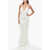 Alessandra Rich All-Over Rhinestoned Cady Slip Dress White
