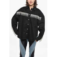 Jachete Twill Oversized Fit Overshirt With Jewelry Details Femei