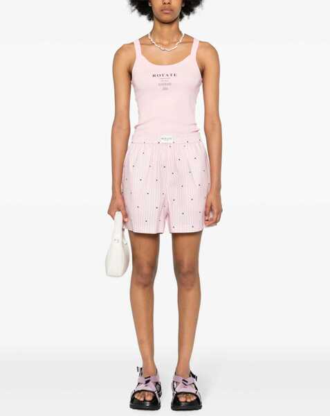 Pantaloni scurti ROTATE Birger Christensen All-Over Monogram Striped Shorts Pink Femei (BM 19328882) 2