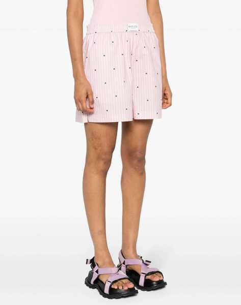 Pantaloni scurti ROTATE Birger Christensen All-Over Monogram Striped Shorts Pink Femei (BM 19328882) 3