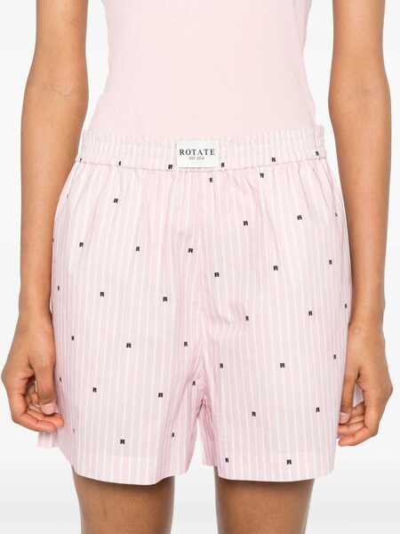 Pantaloni scurti ROTATE Birger Christensen All-Over Monogram Striped Shorts Pink Femei (BM 19328882) 5
