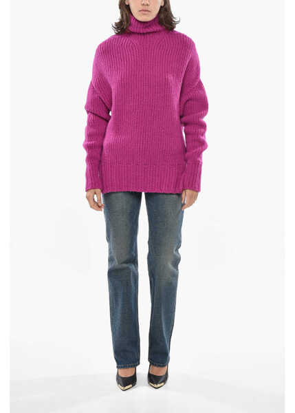 Pulovere casual Lanvin Turtleneck Roule Wool Blend Pullover Pink Femei (BM 19328885) 4