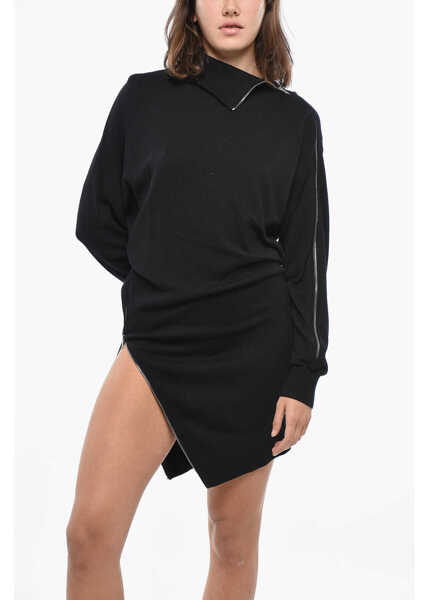 Rochii scurte Isabel Marant Knitted Gaelys Dress With Zipped Detail Black Femei (BM 19328888) 4