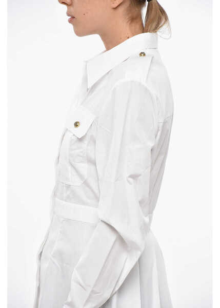 Camasi casual Alexander McQueen Popeline Cotton Saharan Shirt With Slim Fit Design White Femei (BM 19328891) 2