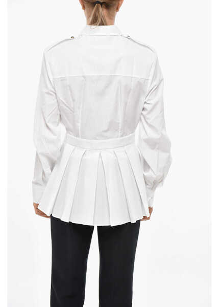 Camasi casual Alexander McQueen Popeline Cotton Saharan Shirt With Slim Fit Design White Femei (BM 19328891) 3