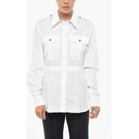 Camasi casual Popeline Cotton Saharan Shirt With Slim Fit Design Femei