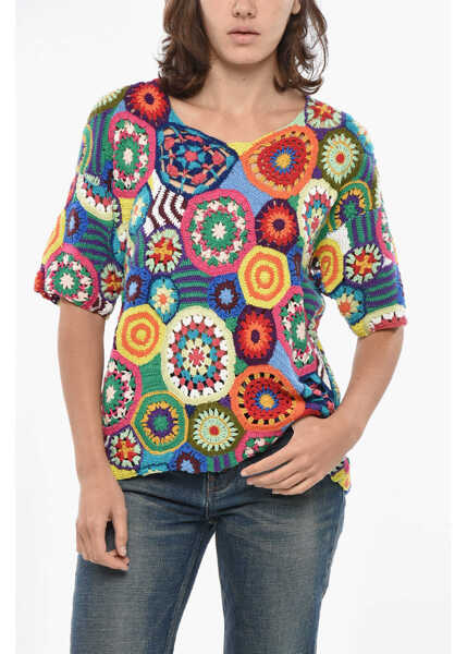 Bluze Comme des Garons Short-Sleeved Crochet Top Multicolor Femei (BM 19328897) 1