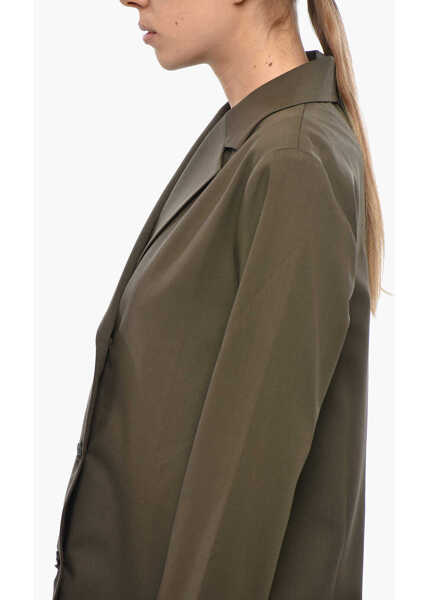 Sacouri ROHE Double-Breasted Pocketless Unlined Blazer Brown Femei (BM 19328903) 2