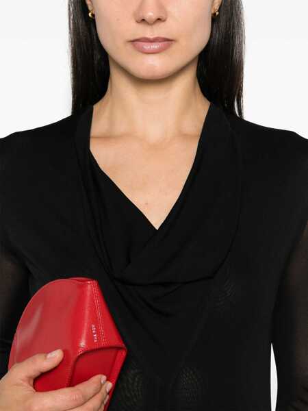 Rochii lungi TOTME V Neck Viscose Midi Dress Black Femei (BM 19328927) 5