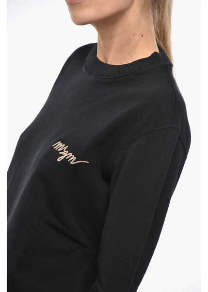Bluze de trening MSGM Cotton Crew-Neck Sweatshirt With Embroidery Logo Black Femei (BM 19328939) 2
