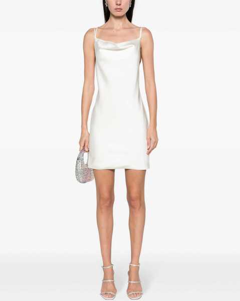 Rochii scurte ROTATE Birger Christensen Satin Slip Dress With Criss Cross Strap White Femei (BM 19328945) 2