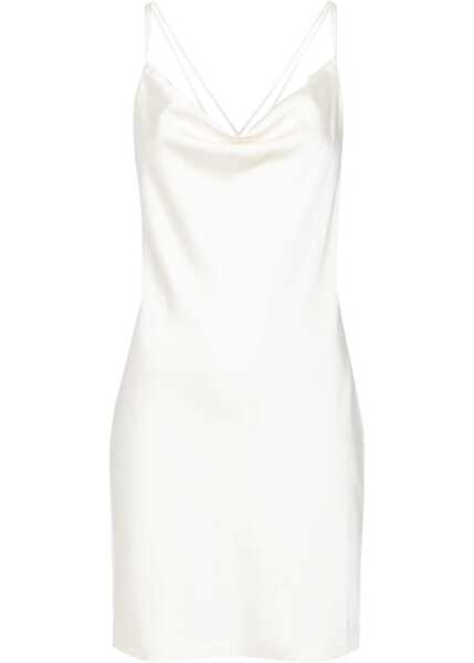 Rochii scurte ROTATE Birger Christensen Satin Slip Dress With Criss Cross Strap White Femei (BM 19328945) 1
