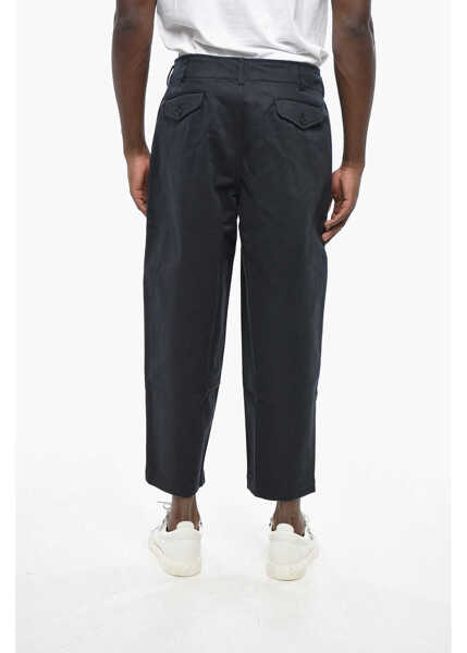 Pantaloni casual Comme des Garons Shirt Solid Color Double-Pleated Pants With Belt Loops Blue Barbati (BM 19328948) 2