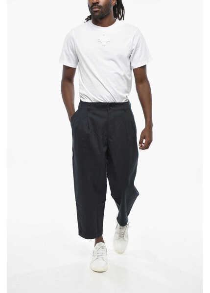 Pantaloni casual Comme des Garons Shirt Solid Color Double-Pleated Pants With Belt Loops Blue Barbati (BM 19328948) 4