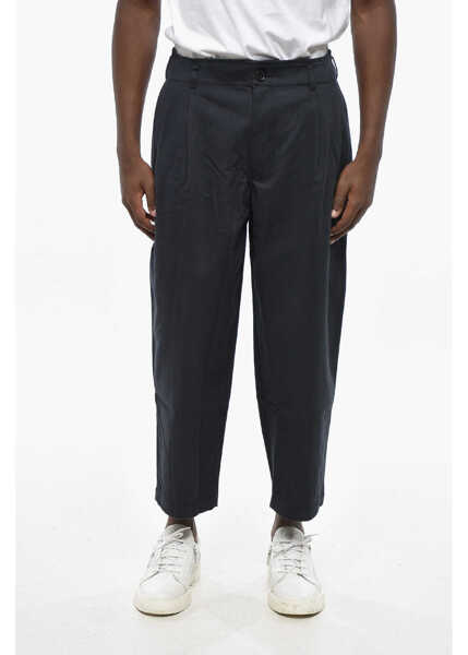 Pantaloni casual Comme des Garons Shirt Solid Color Double-Pleated Pants With Belt Loops Blue Barbati (BM 19328948) 1