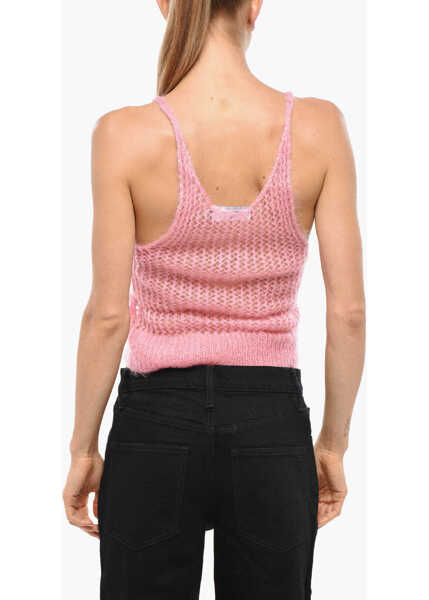 Bluze DSQUARED2 Crochet Alpaca Crop Top Pink Femei (BM 19328954) 3