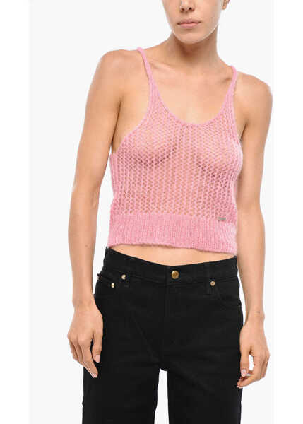 Bluze DSQUARED2 Crochet Alpaca Crop Top Pink Femei (BM 19328954) 1