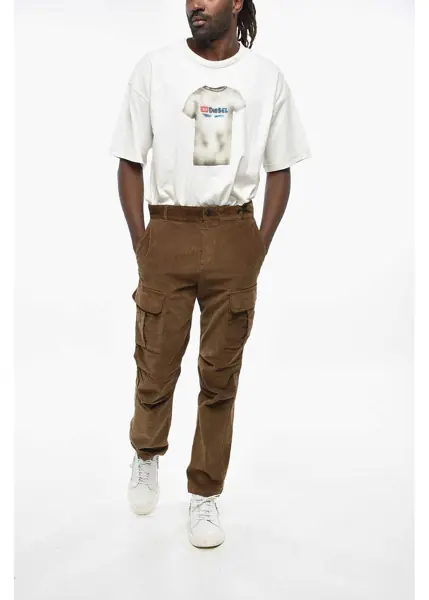 Pantaloni casual Diesel Corduroy Argy Cargo Pants Brown Barbati (BM 19328957) 4