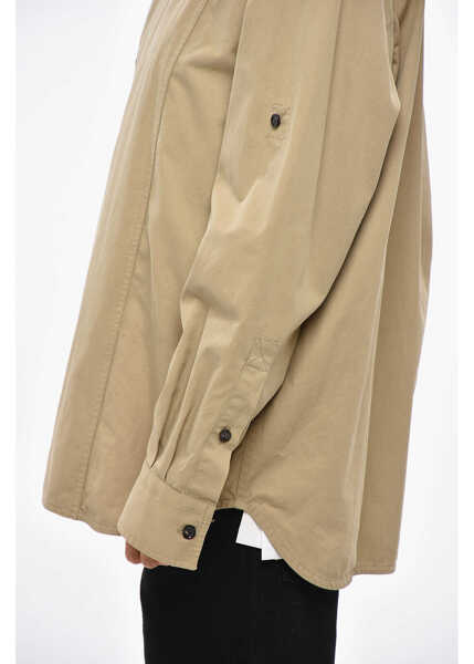 Camasi casual Bottega Veneta Cotton Shirt With Decentralized Buttoning Beige Femei (BM 19328963) 2
