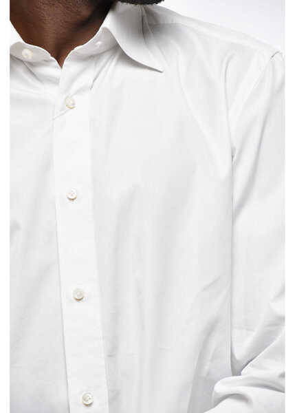 Camasi casual BORRELLI Cotton Poplin Shirt With French Collar White Barbati (BM 19328975) 3