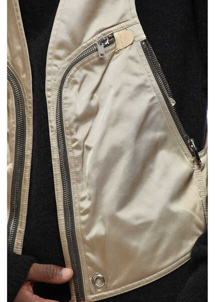 Jachete Rick Owens Technical Fabric Multi-Pocket Vest With Asymmetrical And Min Beige Barbati (BM 19328978) 3