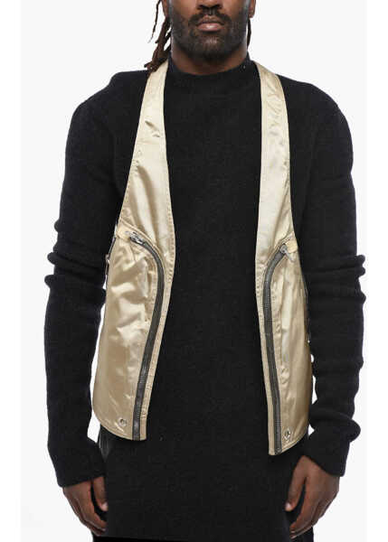 Jachete Rick Owens Technical Fabric Multi-Pocket Vest With Asymmetrical And Min Beige Barbati (BM 19328978) 1