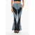 MUGLER Zip Detailing Flared Denims With Jersey Inserts Light Blue