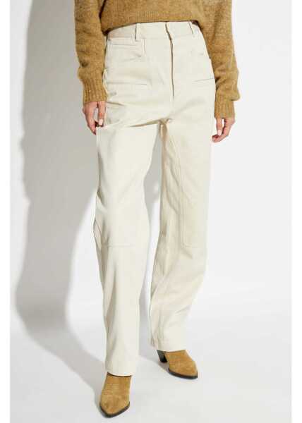 Pantaloni casual Isabel Marant Multipocketed Emmy Cotton Pants Beige Femei (BM 19328993) 3