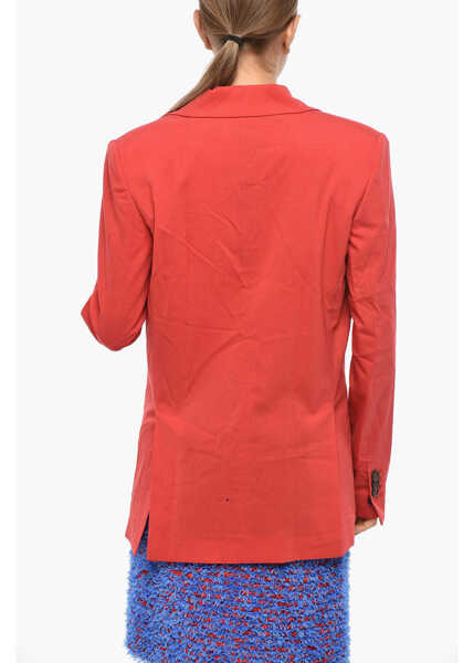 Sacouri DSQUARED2 Wool-Blend Unlined Blazer With Welt Pockets Red Femei (BM 19328999) 3