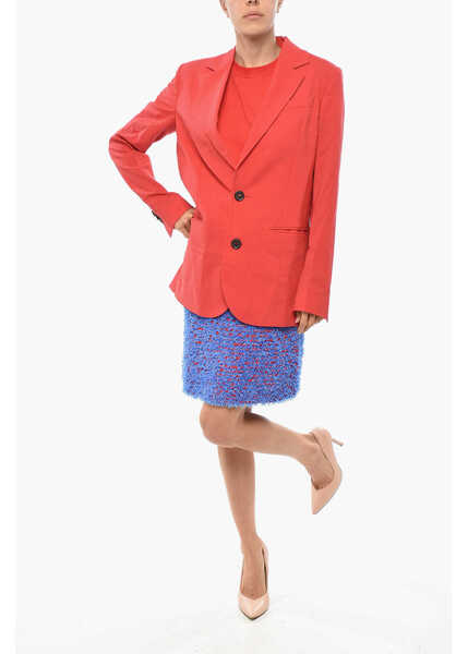 Sacouri DSQUARED2 Wool-Blend Unlined Blazer With Welt Pockets Red Femei (BM 19328999) 4